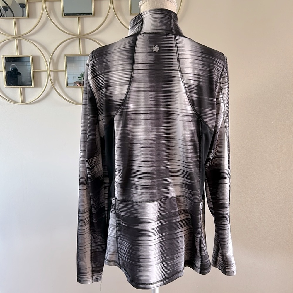TekGrear - Drytex woman’s Black and Gray Striped Zip-Up Athletic jacket size XL - Picture 6 of 12